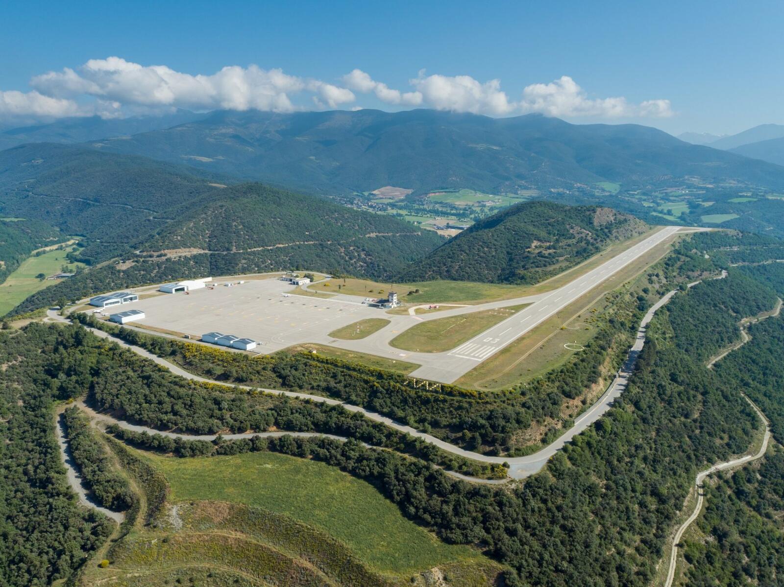 Aerial view of Andorra-La Seu d'Urgell airport (LESU)